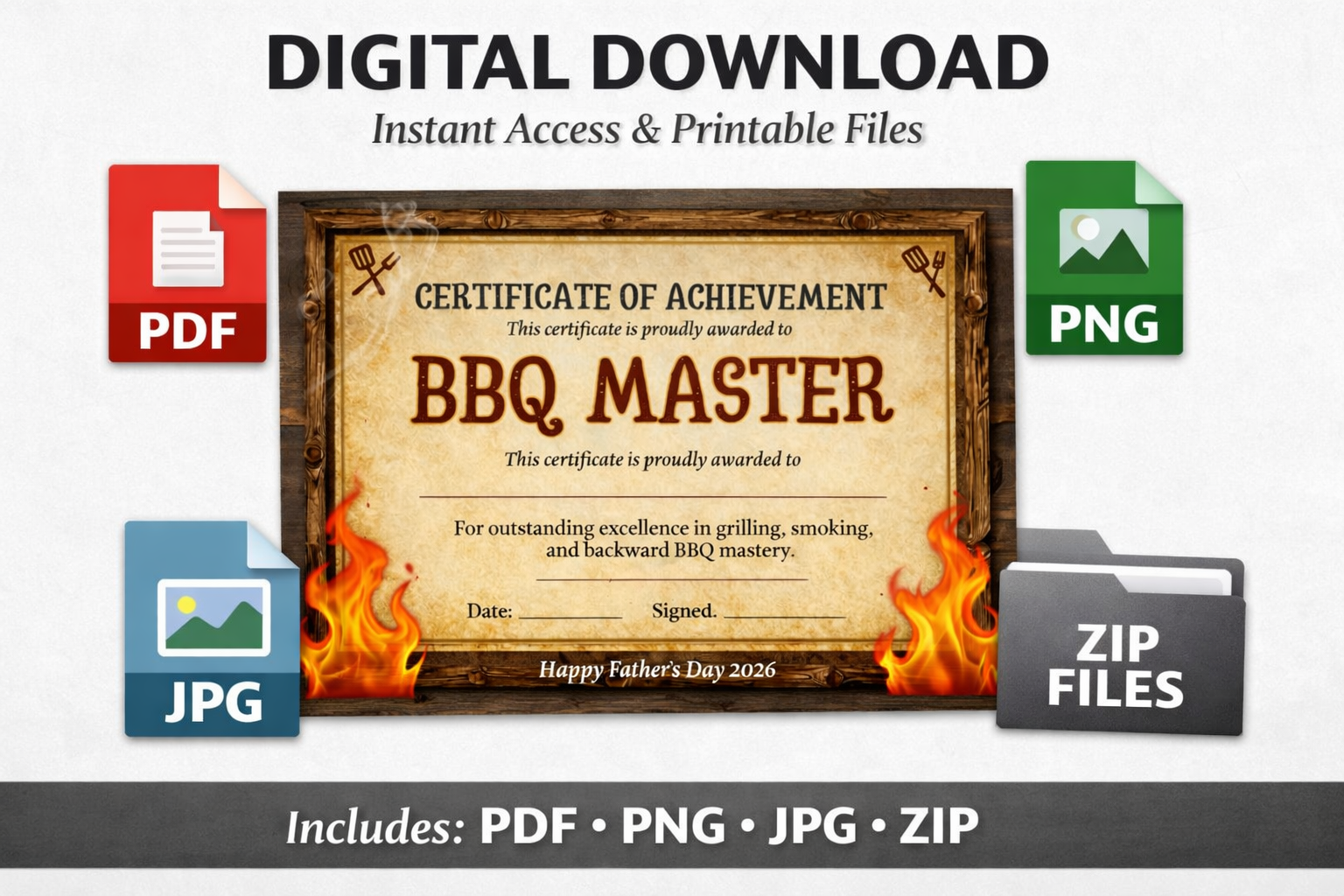 Fathers Day BBQ Master Certificate
