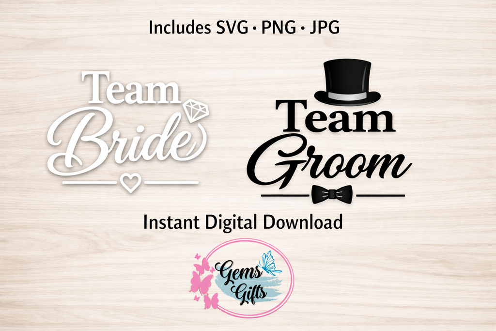 Team Bride & Team Groom Clipart set