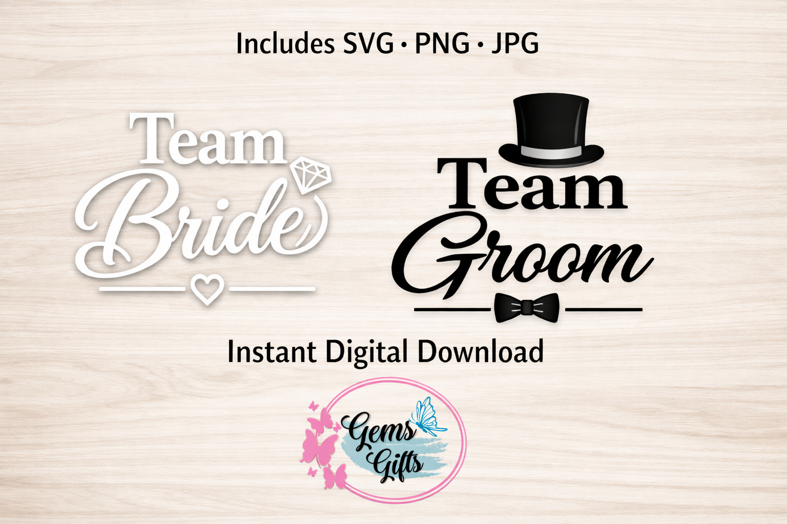 Team Bride & Team Groom Clipart set